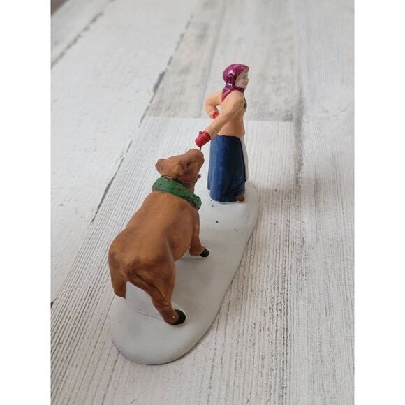 Lemax 1998 furry freeloader village accessory xmas cow - Picture 2 of 6